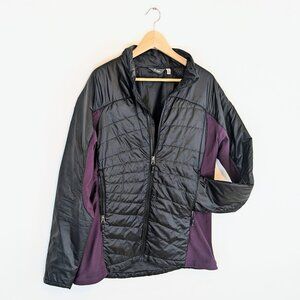 Ibex Wool Aire Hybrid Jacket, Womens, XL, wool filled, black/purple.  EUC